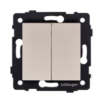 Выключатель 2-клавишный 10А/250В, золотой Kollinger REA-S-007GD для Aspekt, Eleganz, Reflex - Kollinger