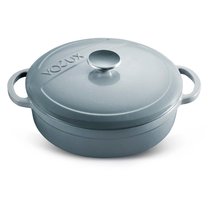 Кастрюля с крышкой низкая Voeux Gracieuse d24 см, чугун, серая - Voeux