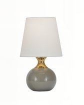 Настольная лампа Бенсон с серым керамическим основанием, цвет серый - Louvre Home