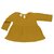 Платье с длинным рукавом из хлопкового муслина горчичного цвета из коллекции Essential 12-18M - Tkano