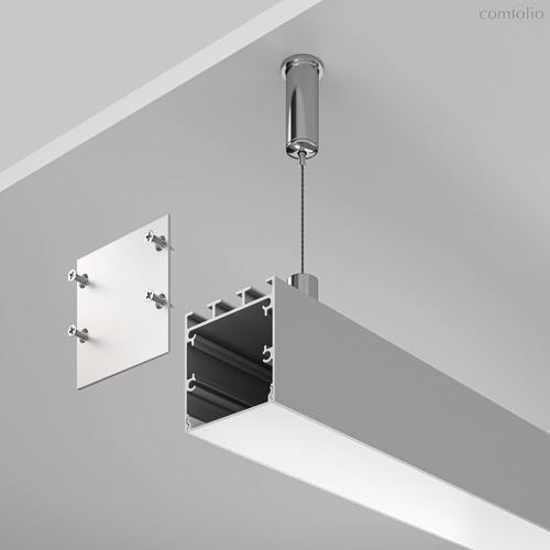 Алюминиевый профиль накладной-подвесной 35?35 (Серебро, 2 м), ALM-3535B-S-2M - Maytoni