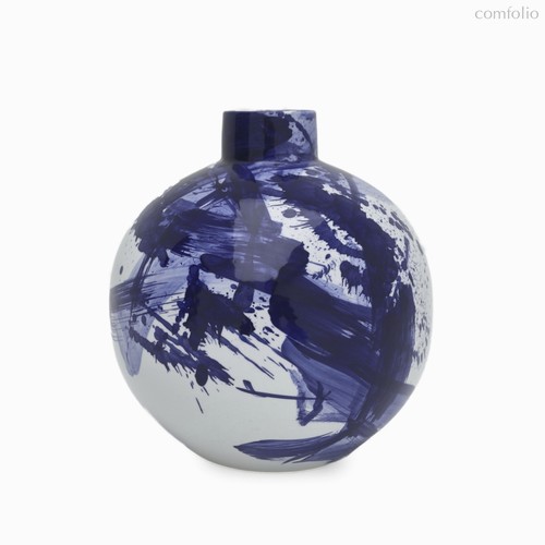 Ваза Globe S высота 26, цвет белый/синий - Cosmo