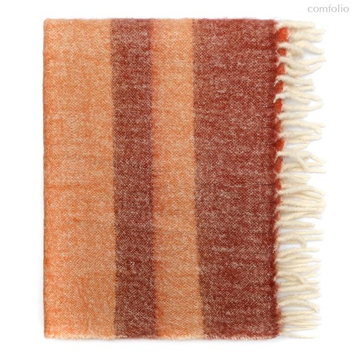Плед мохеровый Over Horizon терракотового цвета из коллекции Trendy Ruffles, 130х180 см - Tkano