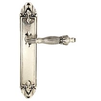 Дверная ручка Venezia Olimpo на планке PL90 натуральное серебро + черный - Venezia Collezione