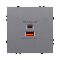 Розетка USB A+C 65W, серый Kollinger Eclipse EC-024GY - Kollinger