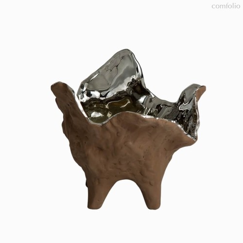 Ваза для фруктов Flower Bud высота 20, цвет коричневый/серебряный - Cosmo