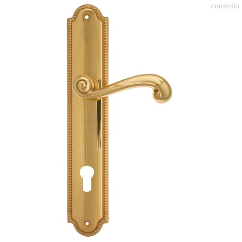 Дверная ручка Venezia Carnevale CYL на планке PL98 полированная латунь - Venezia Collezione