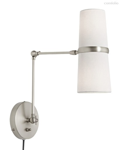 Серебряное бра Флемиш на шарнире с проводом, цвет серебряный - Louvre Home