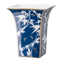 Ваза Rosenthal Турандот 17 см, фарфор, синяя, золотой кант - Rosenthal