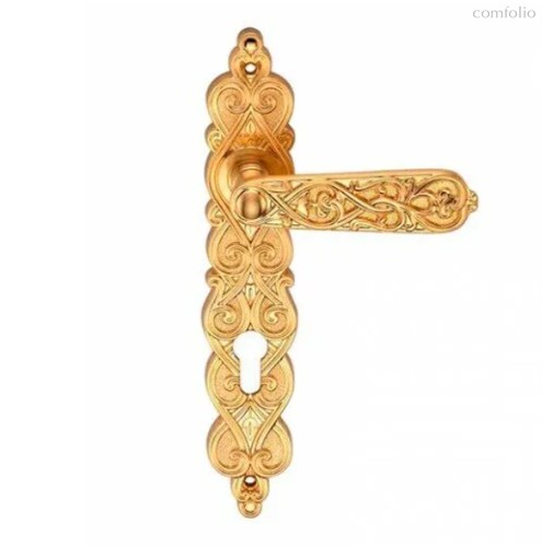 Ручка ARABESCO S.GOLD (CL) (на планке под ключевой цилиндр, матовое золото) - Archie