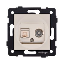 Розетка двойная TV (мама) + RJ45 Cat.6, золотой Kollinger REA-012GD для Aspekt, Eleganz, Reflex - Kollinger