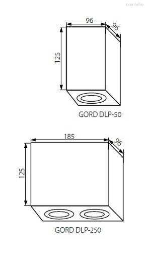 Накладные точечные светильники: Накладной двойной светильник KANLUX GORD DLP 250-W 2xGU10 - Kanlux