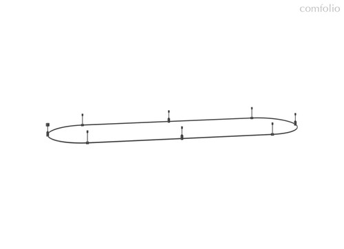 Magnet Modular System «CODE 1.2», D800xL2800хH135 мм, DC24V, овальное основание для модульных светильников, черный, блок питания в комплект не входит - Donolux