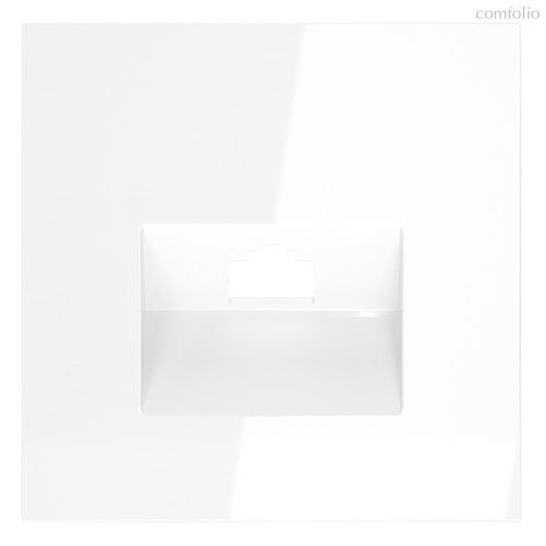 Накладка для розетки компьютерной RJ45 кат.6, S70 белый глянцевый - Voltum