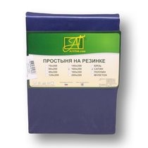 Простыня на резинке ПР-СО-Р-160-НС Ночной Синий Сатин однотонный 160х200х25 - АльВиТек