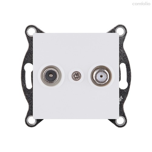 Розетка двойная TV (мама) + спутниковая SAT, белый матовый Kollinger REA-035WM для Aspekt, Eleganz, Reflex - Kollinger