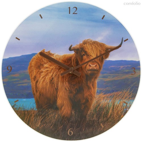Часы настенные Lesser & Pavey Шотландский бык d30см - Lesser & Pavey