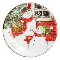 Тарелка пирожковая Certified Int. Дом снеговика. Два снеговика-1 15 см, керамика - Certified International