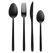 Набор столовых приборов Pure, черные матовые, 16 пред. - Liberty Jones