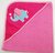 Уголок дет. махровый с вышивкой Слоненок с сердечком (розовый), 70x70 - Valtery