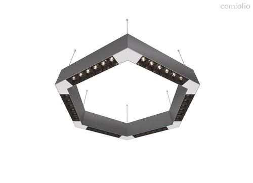 Donolux LED Eye-hex св-к подвесной, 36W, 500х433мм, H71,5мм, 2560Lm, 48°, 3000К, IP20, корпус алюмин, цвет алюминий - Donolux