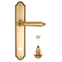 Дверная ручка Venezia Castello WC-4 на планке PL98 французское золото + коричневый