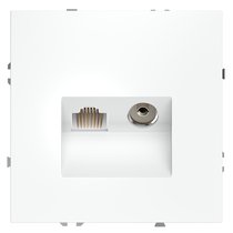 Розетка телевизионная встраиваемая VOLTUM S70 TV+RJ45 кат. 6, белый матовый