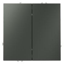 Проходной переключатель встраиваемый VOLTUM S70 двухклавишный 10А, (титан)