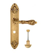 Дверная ручка Venezia Monte Cristo WC-2 на планке PL90 французское золото + коричневый - Venezia Collezione