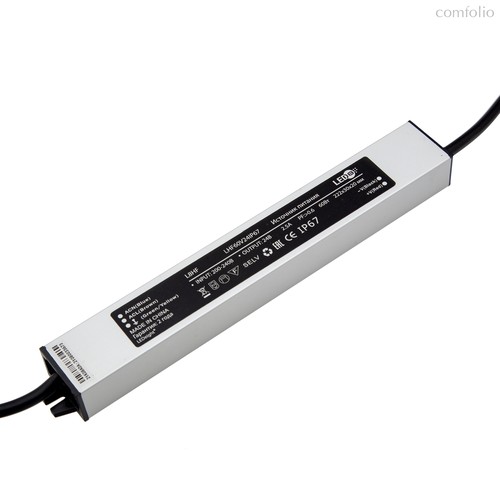 Блок питания 60W DC24V, 2.5А, IP67, 222x30x20мм, серия: DN8HF - Donel