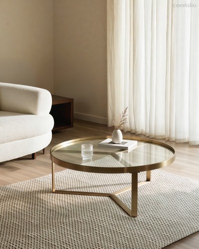 Золотой кофейный стол Ульм, цвет золотой - Louvre Home