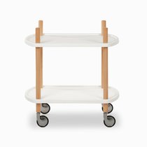 Кофейный столик Chahna 59х40, цвет белый/светло-коричневый - Cosmo