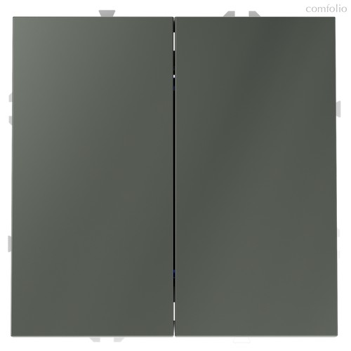 Перекрестный переключатель встраиваемый VOLTUM S70 двухклавишный 10А, титан - Voltum