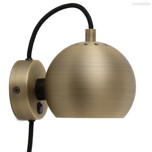 Лампа настенная Ball, d12 см, античная латунь, матовая - Frandsen