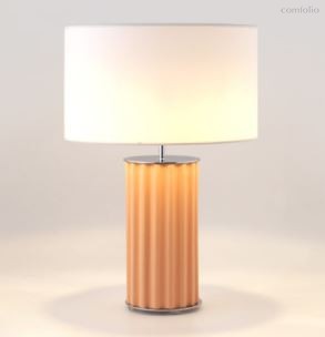 Настольная лампа Sonica золотой металл / белая керамика + белый абажур 801011/36 - Aromas del Campo