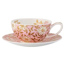 Чашка чайная с блюдцем Dunoon Нуово 250 мл, розовая - Dunoon