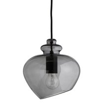 Лампа подвесная Grace, 23 см, дымчатое стекло, черный цоколь - Frandsen