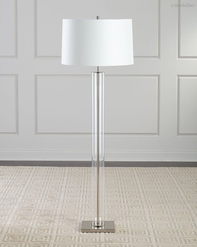 Серебряная напольная лампа Томас, цвет серебряный - Louvre Home