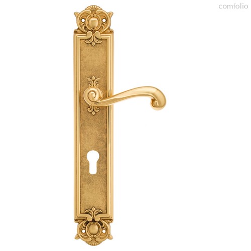 Дверная ручка Venezia Carnevale CYL на планке PL97 полированная латунь - Venezia Collezione