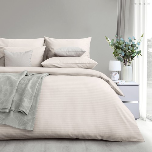 Комплект постельного белья Verossa "Stripe Семейный Antique White", Семейный - Nordtex