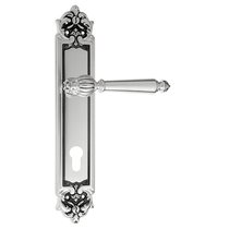 Дверная ручка Venezia Pellestrina CYL на планке PL96 натуральное серебро + черный - Venezia Collezione