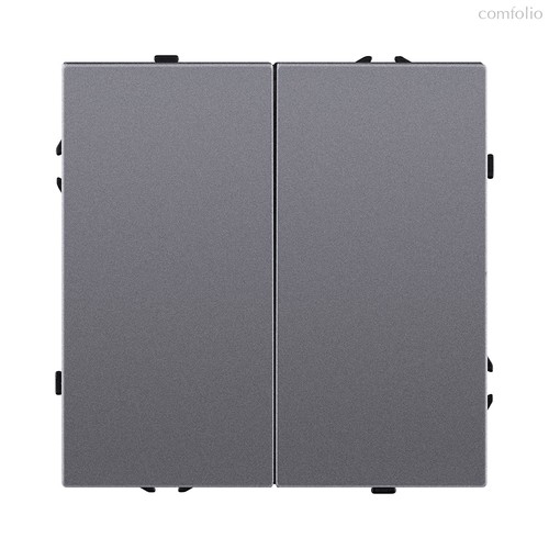 Выключатель 2-клавишный 10А/250В, серый Kollinger Eclipse EC-004GY - Kollinger