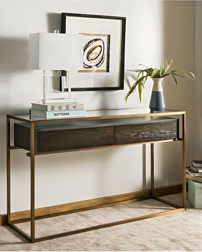 Коричневая консоль с ящиками Хэйворд, цвет коричневый - Louvre Home