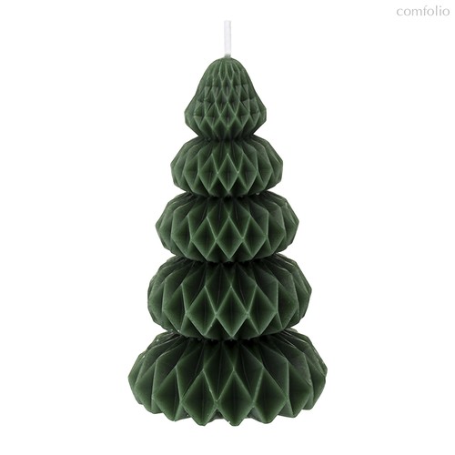 Свеча декоративная Origami зеленого цвета из коллекции New Year Essential, 19 см - Tkano