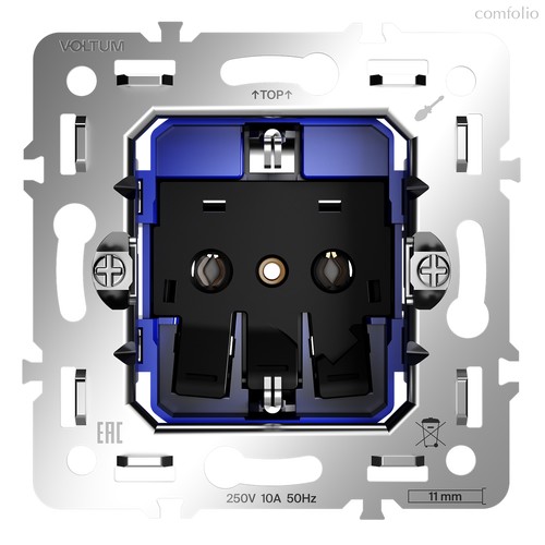 Механизм розетки с заземлением 16А, S70 - Voltum