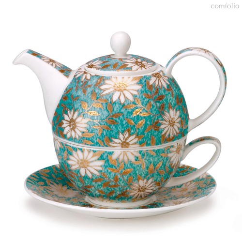 Набор чайный Dunoon Эгоист Ромашки 500 мл, фарфор костяной, голубой - Dunoon