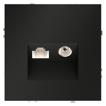 Розетка телевизионная встраиваемая VOLTUM S70 TV+RJ45 кат. 6, черный матовый - Voltum