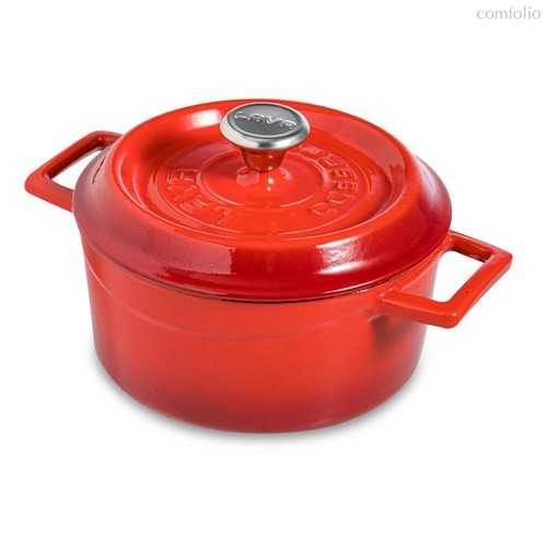 Кокотница с крышкой LAVA d16 см, 1,33 л, чугун, цвет красный - Lava