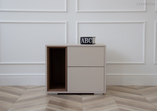 Тумба прикроватная Hub 2 ящика ширина 60 см (капучино) - Ellipse