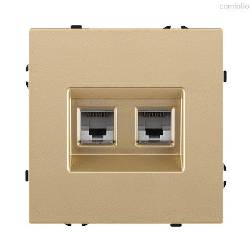 Розетка двойная Ethernet RJ45 Cat.6, золотой Kollinger Eclipse EC-018GD - Kollinger